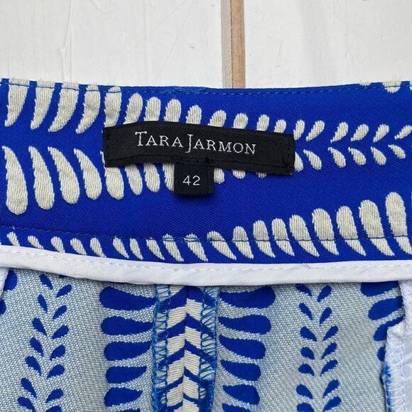 Tara Jarmon Blue and White Patterned Women Shorts - Picture 3 of 8
